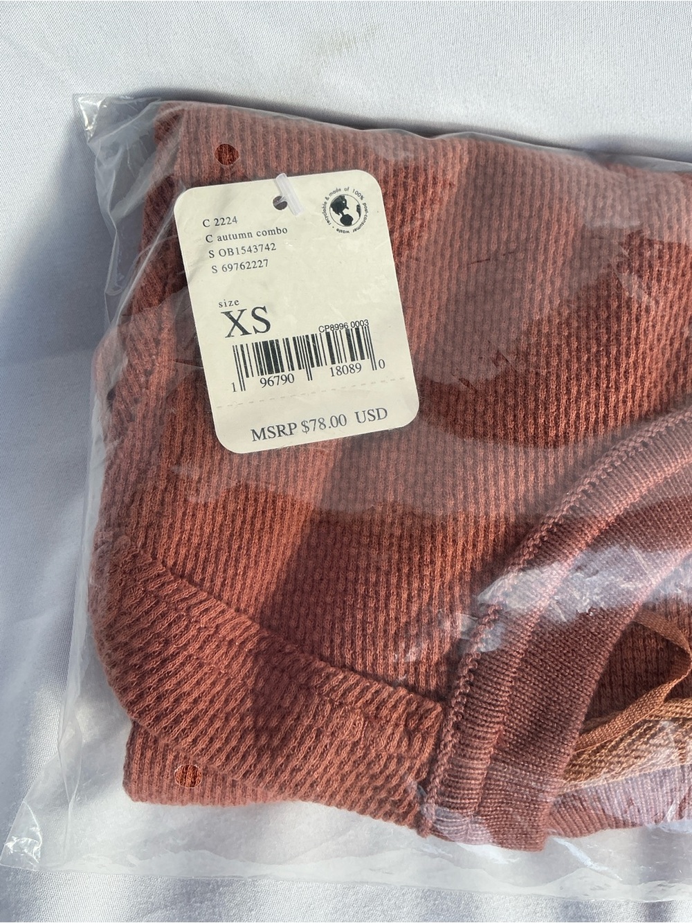 NWT Free People Mikah Layering Cuff Thermal Top Long Sleeve Size XS OB1543742 - Picture 8 of 8